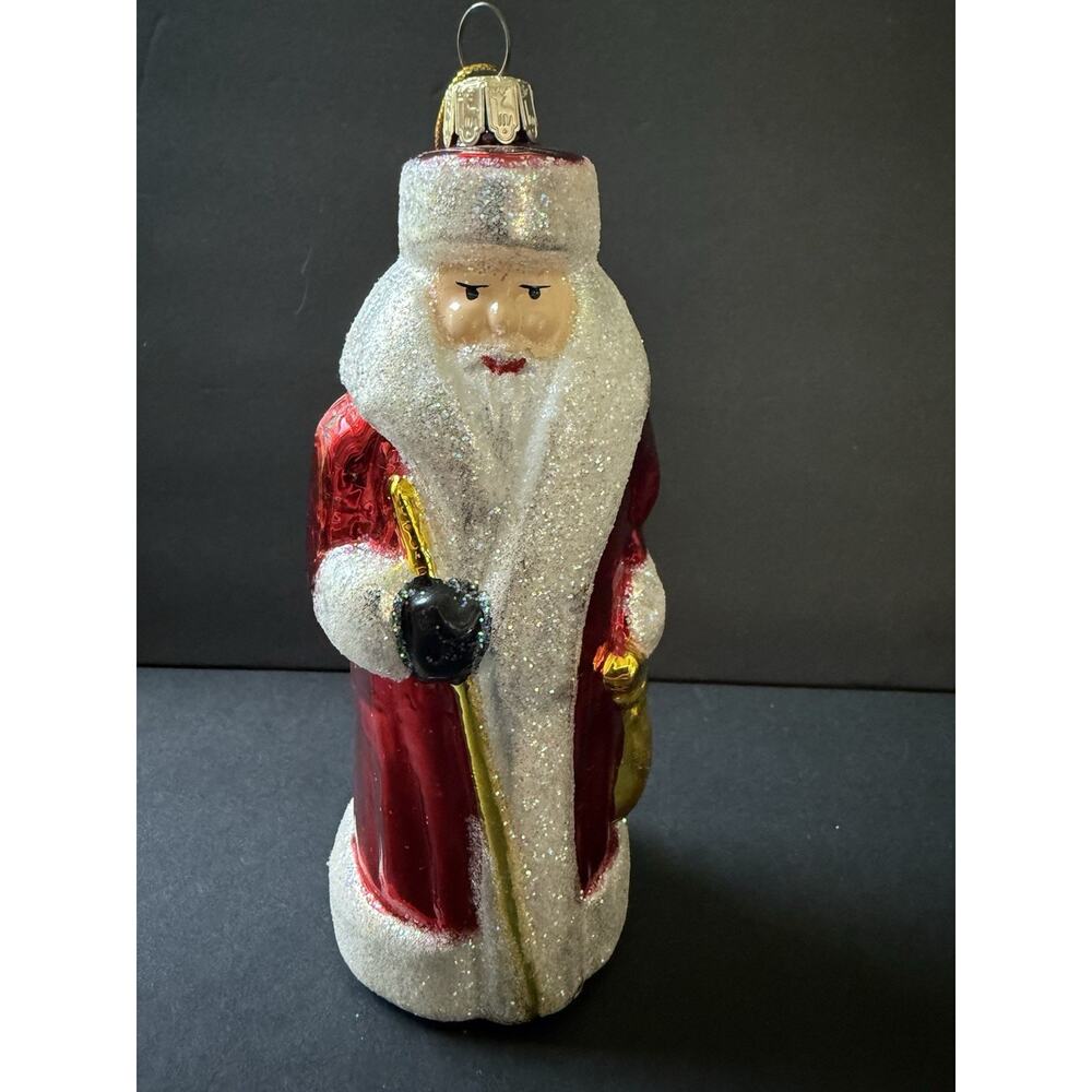Vintage 1996 Large 7” Santas Best Hand Blown glass Christmas Ornament European - Picture 2 of 7